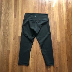 Lulu Lemmon Olive Green Cropped Legging